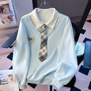 Women's Loose-Fitting Polo Sweater