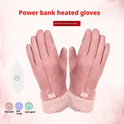 Warm Winter Finger Gloves Waterproof Heated Suede