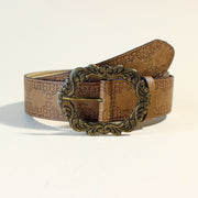 Bohemian Belt for Women - Brown and Black Patent Leather Decorative Belts