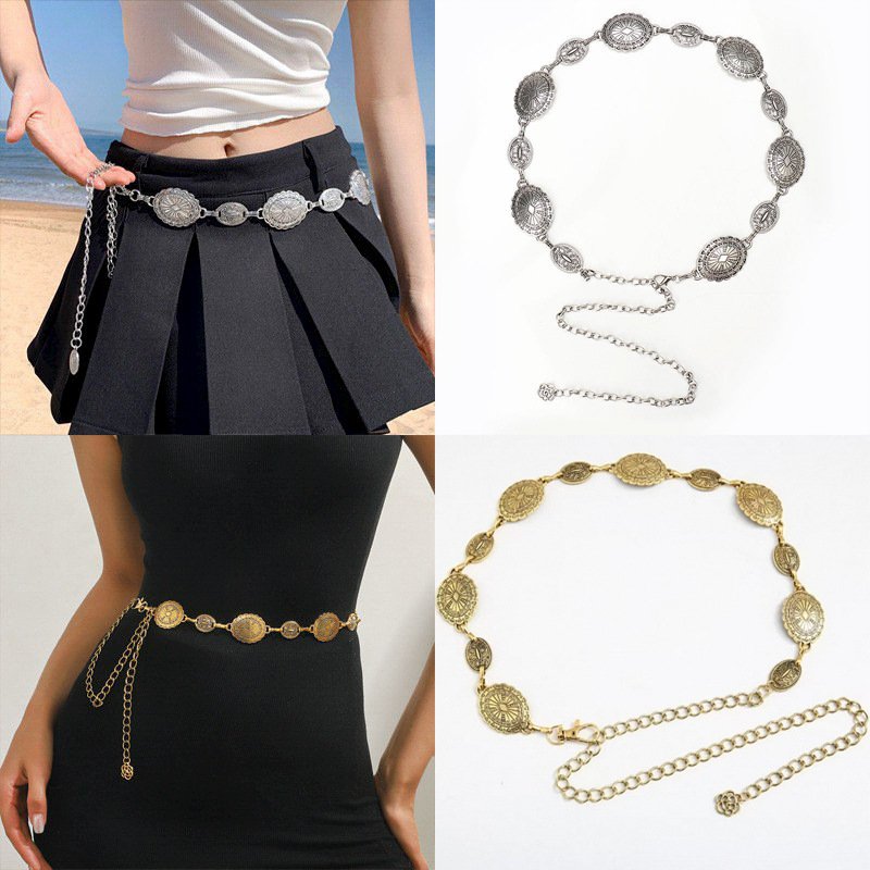 Fashion Metal Waist Chain with Carving Details