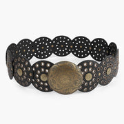 Retro Rivet Alloy Wide Leather Belt
