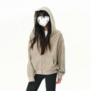 Women's Striped Hooded Cardigan Sweater Loose Fit