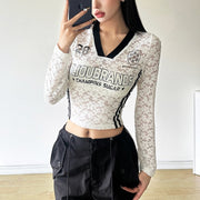 Women's Slim Fit Crop Top Long Sleeve Shirt