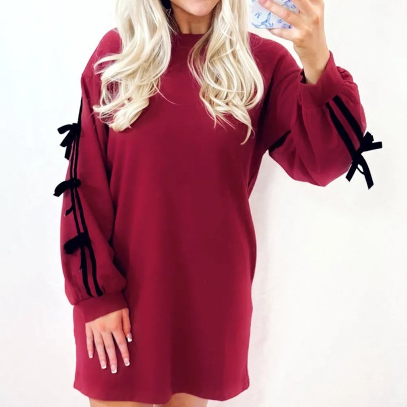 Racing Red Striped Drop Shoulder Sweater