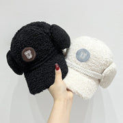 Women's Winter Lamb Wool Baseball Cap with English Letters