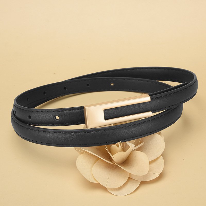High Waist Decorative Belt Skirt Jeans