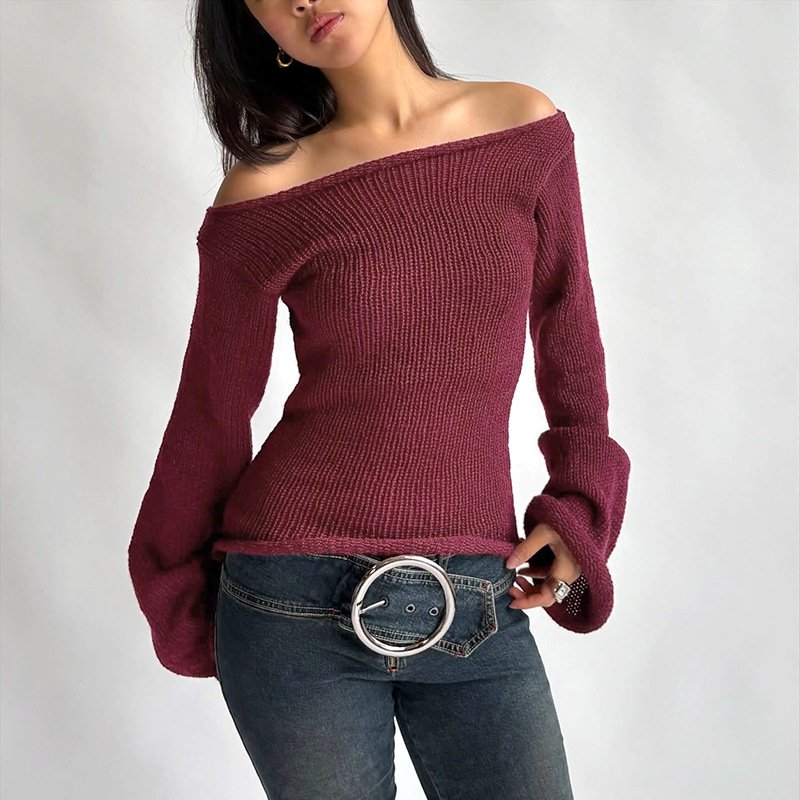 Slim-Fit Boat Neck Bell Sleeve Tee