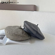 Warm PU Beret Hat for Women - Leather Finish