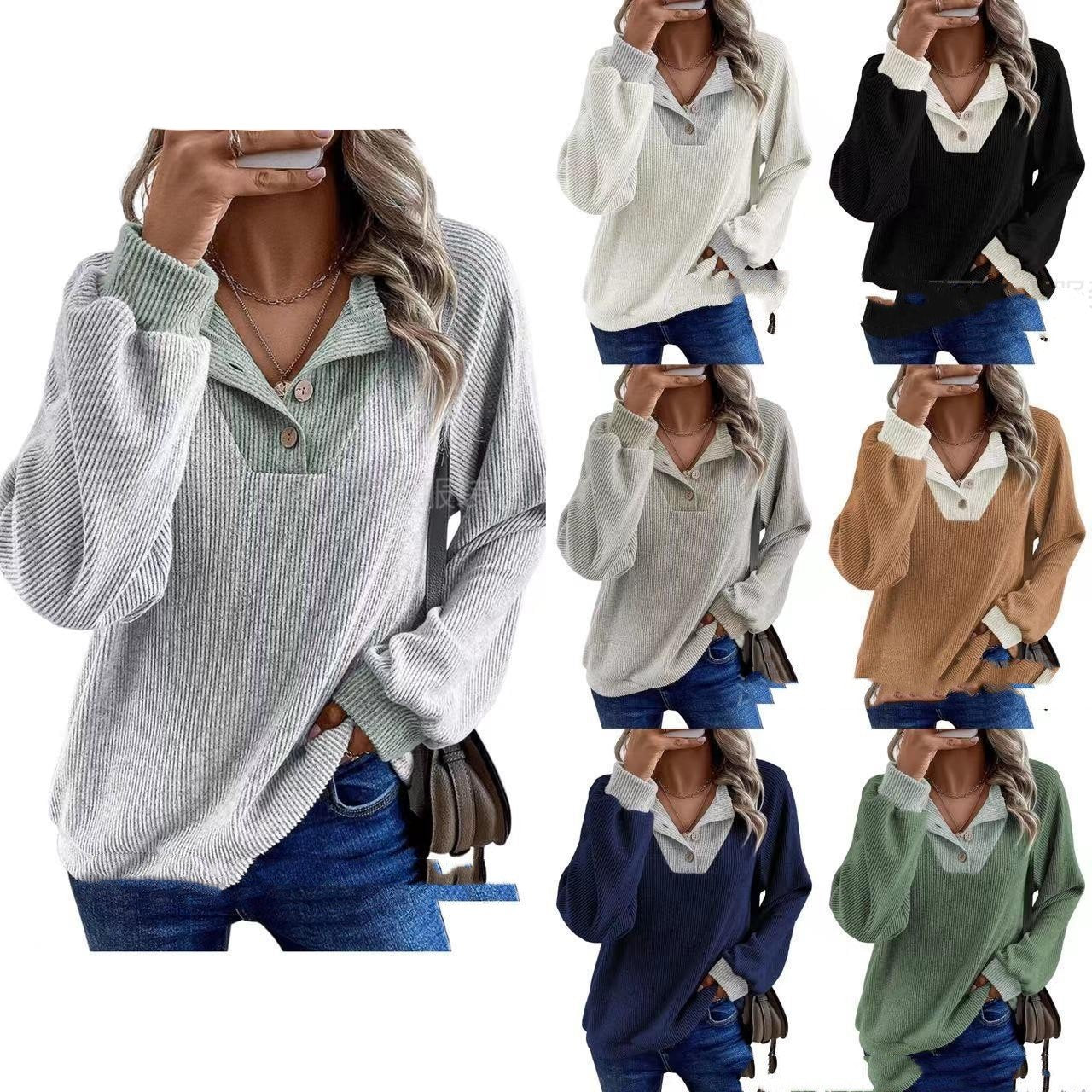 Women's Cozy Solid Long-Sleeve Pullover Knit Sweater