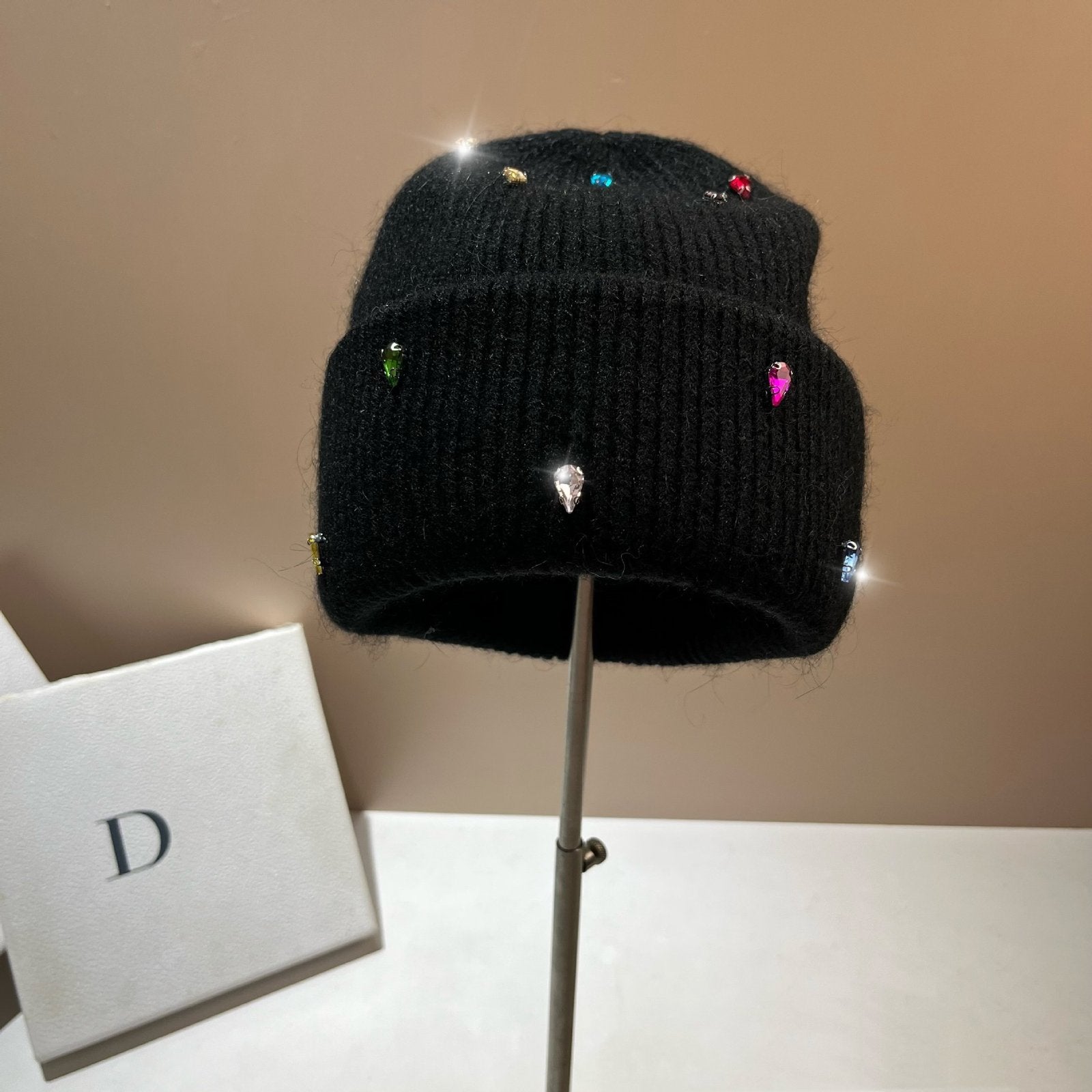 Winter Rabbit Hair Knitted Hat - Colorful Personality