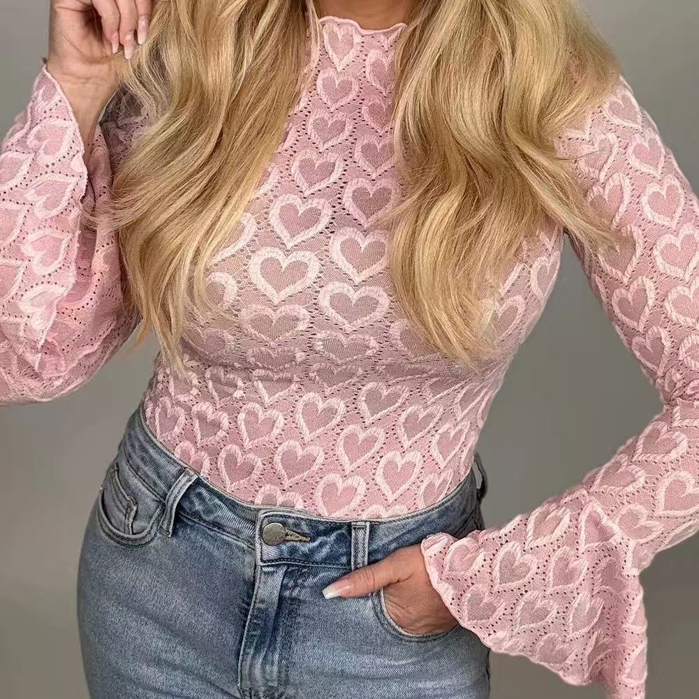 Women's High-Neck Slim-Fit Long Sleeve Top