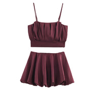 Elegant Women's Blended Vest and Skirt Set