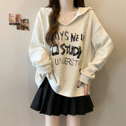 Stylish Letter Patchwork Slim-Fit Casual Pullover Top