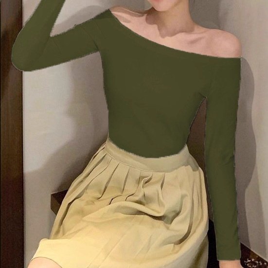 Slim-Fit Off-The-Shoulder Long Sleeve Top