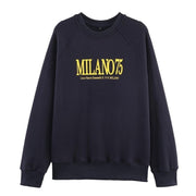 Cozy Round Neck Printed Sweatshirt for Women
