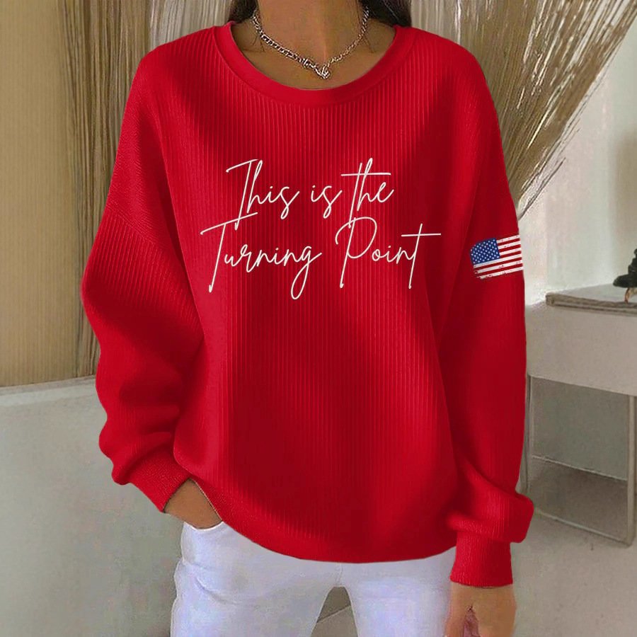 Cozy Round Neck Pullover Sweatshirt for Women