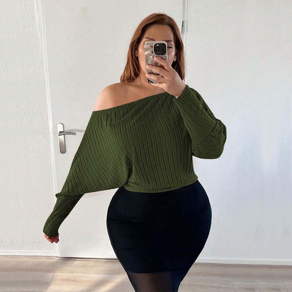 Women's Sexy Off-the-Shoulder Casual Plus Size Top