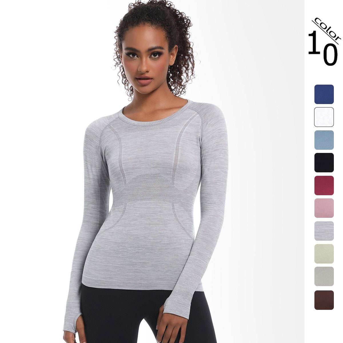 Seamless Long Sleeve Yoga Top for Women | Breathable Fitness Wear