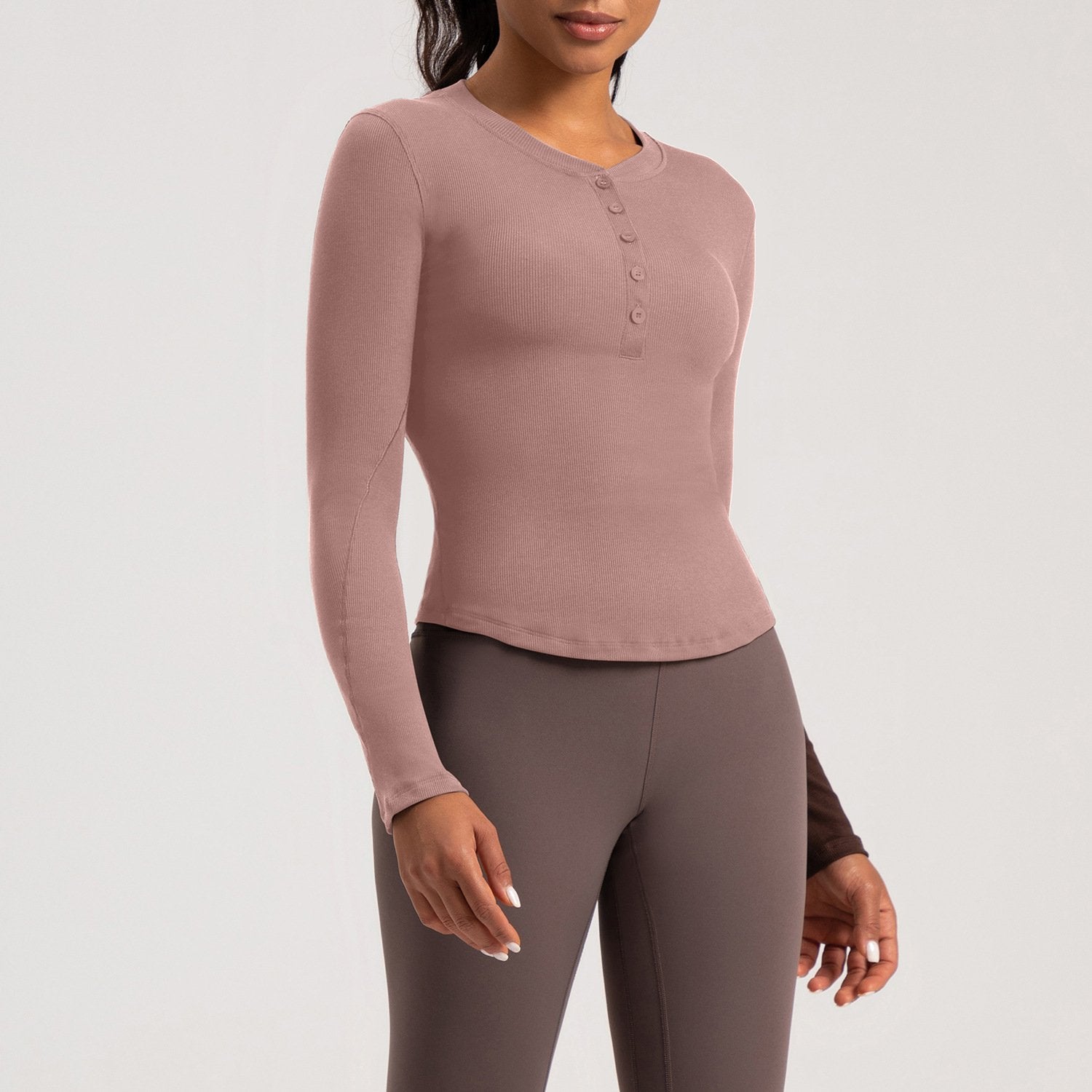 Seamless Long Sleeve Yoga Top for Fitness & Running