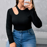 Women's Slim-Fit Hollow-Out Long Sleeve Top