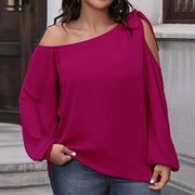 Women's Elegant Bow Loose Slim-Fit Long Sleeve Top