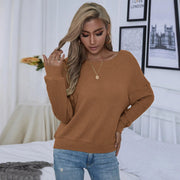 Sexy Backless Long Sleeve Casual Pullover Sweater