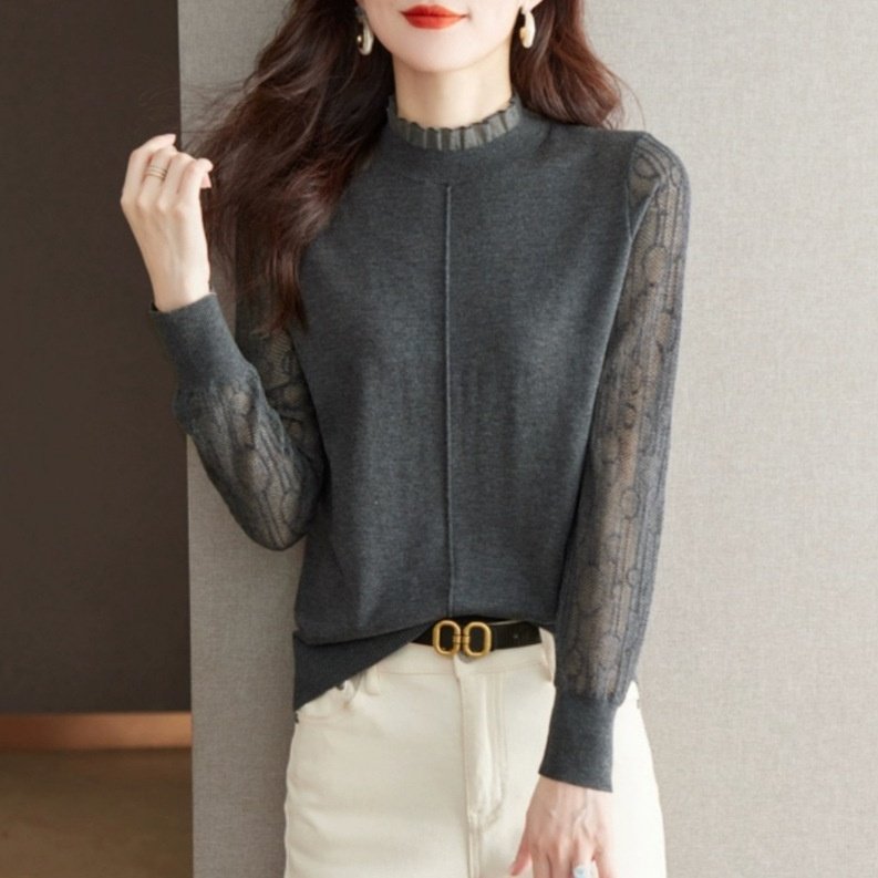 Chic Fungus Collar Knit Sweater for Women