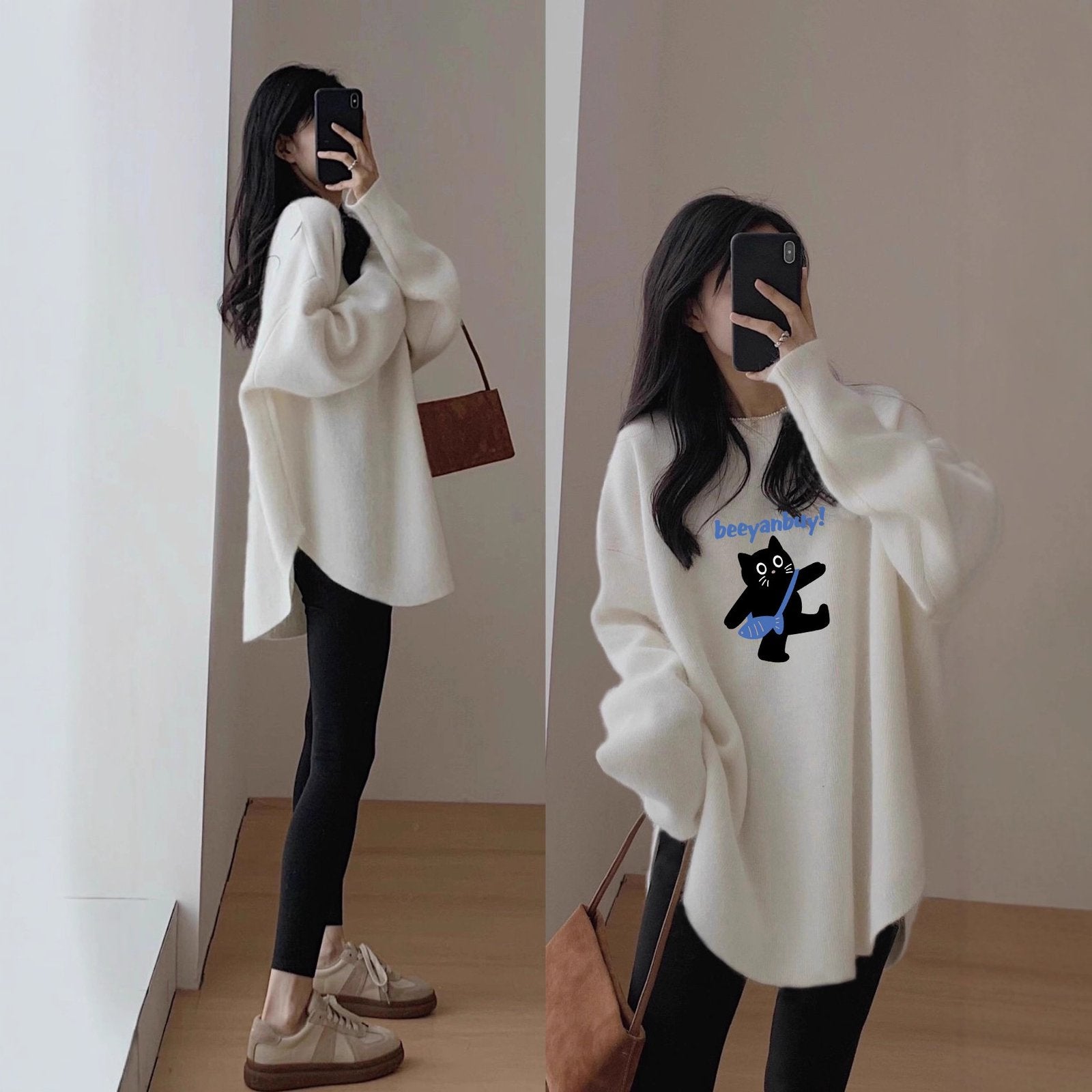 Women's Casual Anime Print Velvet Long Sleeve Base Shirt