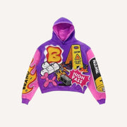 Couple Abstract Pattern Hooded Sweatshirt Set