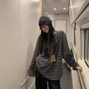 Casual Loose Mid-Length Long-Sleeve Cotton Base Top
