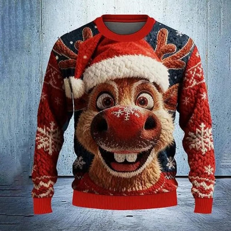 Unisex Christmas Sweatshirt: Cozy 3D Snowman Design