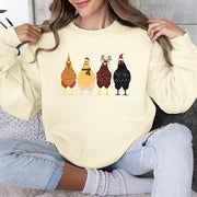 Apricot & Green Chicken Farm Animal Hoodie Cotton Pullover