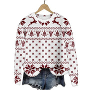 Cozy Christmas Cat Snowflake Sweatshirt for Women