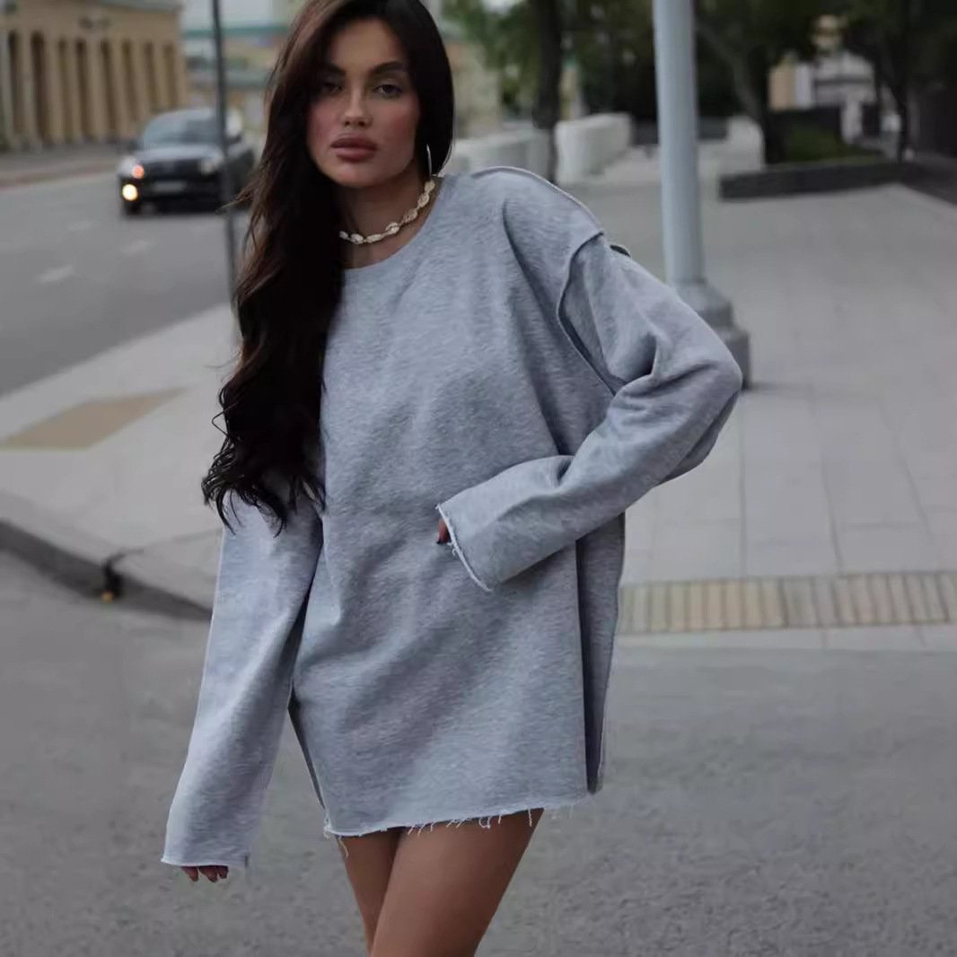Cozy Solid Color Sweatshirt for Women