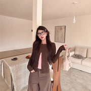Retro Fake Two-Piece Long Sleeve Korean Style Top
