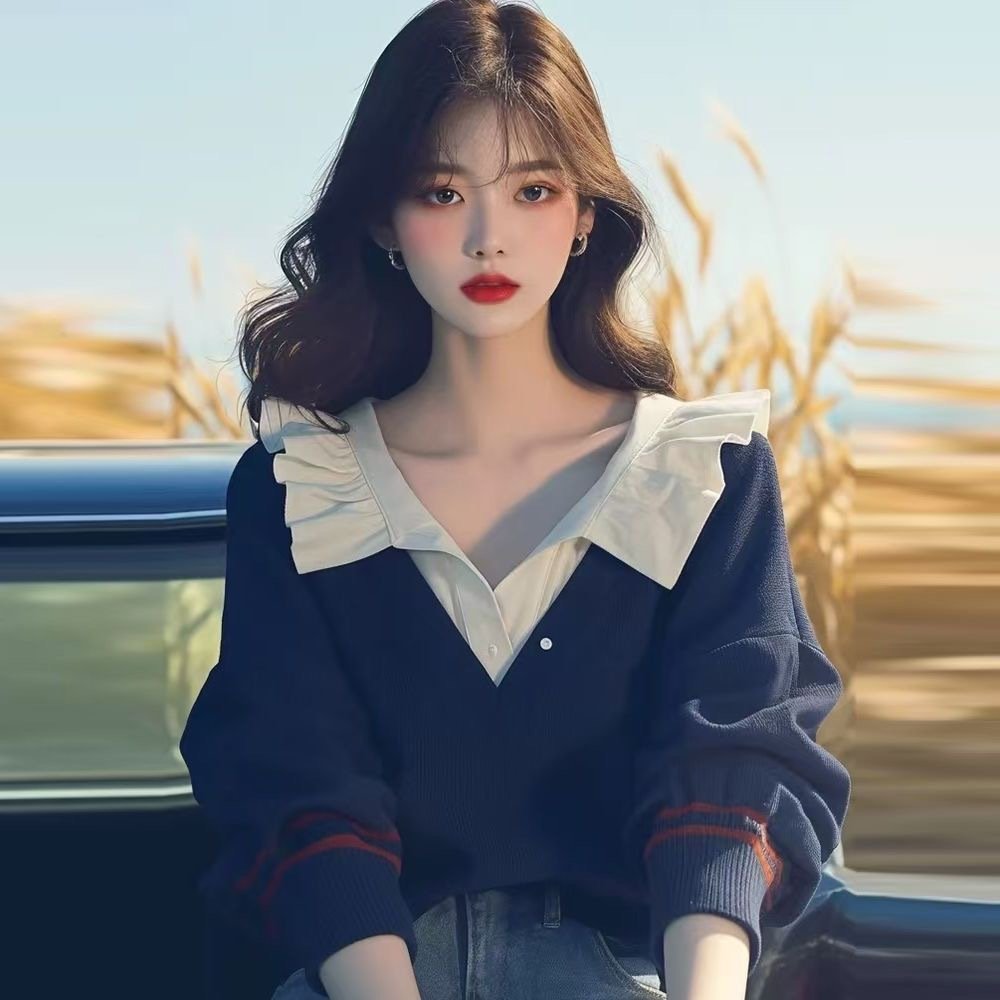 Chic Colorblock Off-Shoulder Long-Sleeve Hoodie