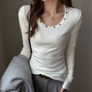 Women's Studded Long Sleeve Slim Fit Top