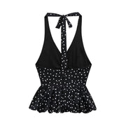 Polka Dot Backless Camisole Top for Women
