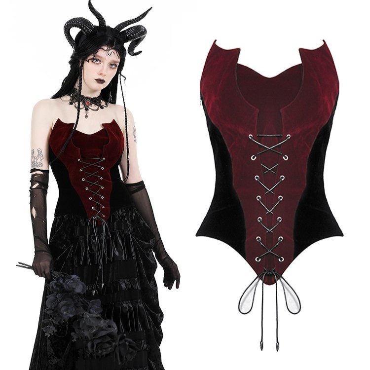 Waist-cinching Camisole for Women - Gothic Style Slimming Top