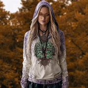 Retro Floral Hoodie for Women