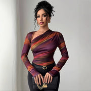 Gradient Colorblock Slimming Shirt for Women