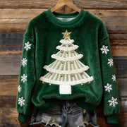 Retro Green Unisex Sweater for Women