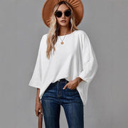 Women's Solid Casual Pullover T-Shirt