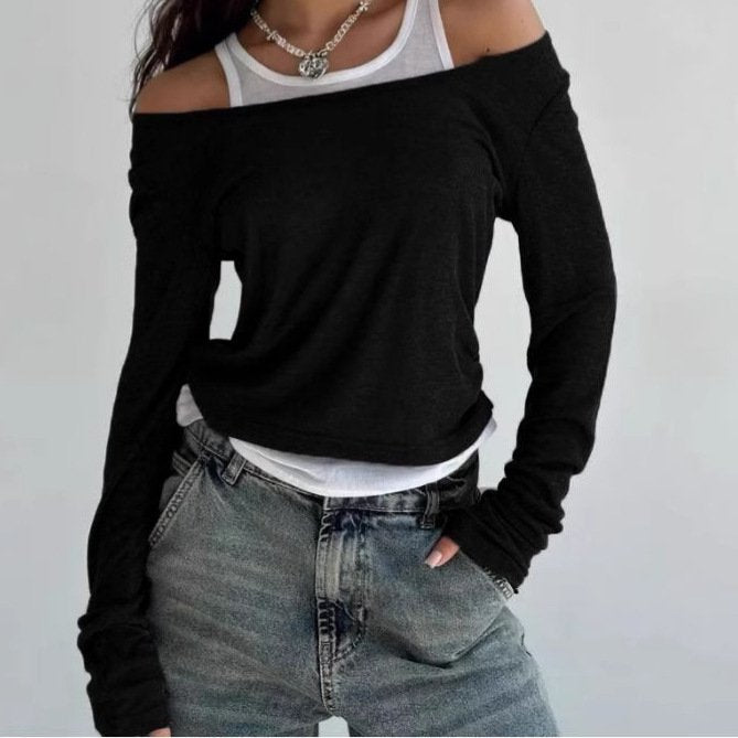 Women's Two-Tone Slim-Fit Long Sleeve Base Shirt