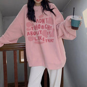 Loose Plus Size Women's Fleece-Lined Hoodie