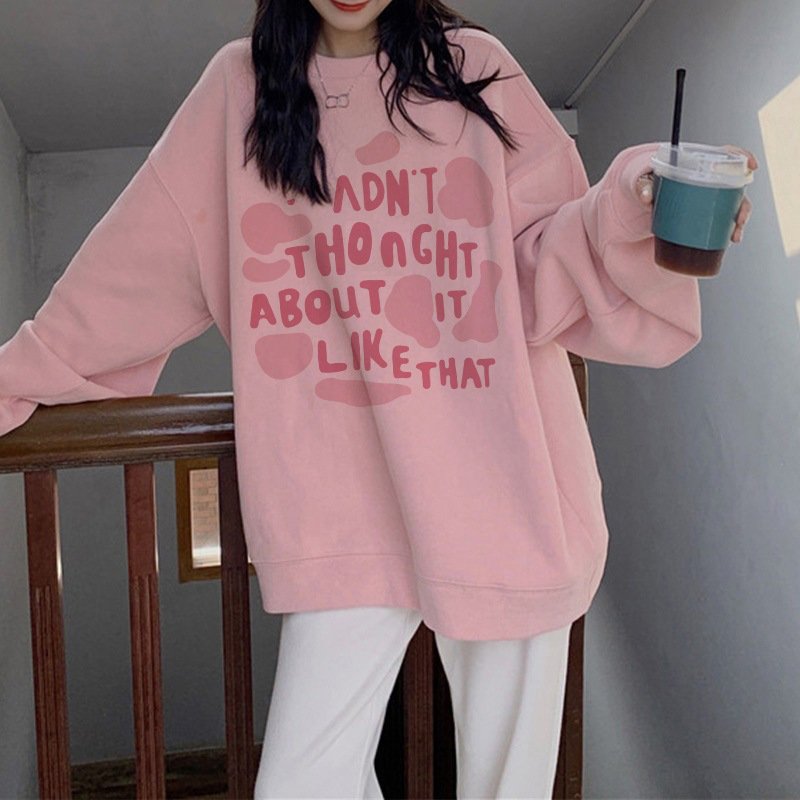 Loose Plus Size Women's Fleece-Lined Hoodie