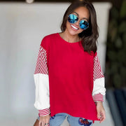 Casual Colorblock Loose Pullover Sweatshirt