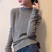 Women's Semi-High Neck Long Sleeve Layering Top