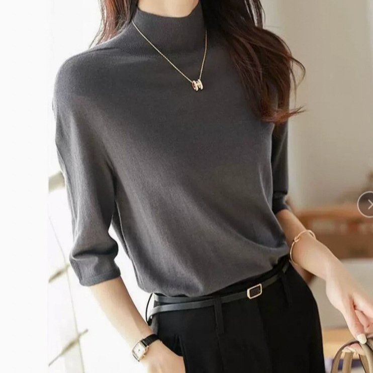 Women's Lightweight Mid-Sleeve Knit Base Layer Top