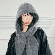 Cozy Knitted Shawl Scarf & Warm Wool Hat Set